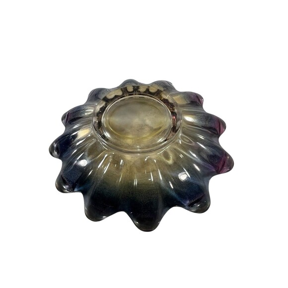VTG Federal Glass Celestial Iridescent Art Glass Trinket Dish Candy Snack Bowl - Picture 7 of 7